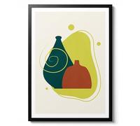 Affichage vibrant, art mural de formes abstraites de style bohème, poster minimaliste de vase vert, décoration d'intérieur scandinave, cadeau imprimé graphique, archivage mat, 50 x 70 cm (impression