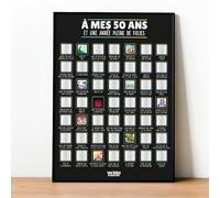 Affiche à Gratter Anniversaire - 18 ans - 20 ans - 30 ans - 40 ans - 50 ans - 60 ans - Retraite (A mes 50 ans - Affiche à gratter)