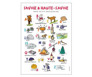 Affiche Abécédaire Savoie et Haute-Savoie - 70 x 50 cm