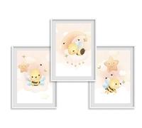 Affiche Abeille Enfant - Poster Animaux Mignons pour Décoration Chambre Bébé ou Enfant - Illustration Abeille - Affiche Chambre Bébé Mixte - Format A4 ou A3 - Idée Cadeau Naissance - Imagine Affiche