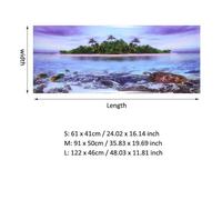 Affiche adhésive pour aquarium - SALUTUYA - Plage de cocotier - Effet 3D - PVC imperméable - Dimensions M