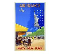 Affiche Air France Paris New York - V.Guerra 1951 Reproduction 50 X 70 cm