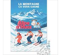 Affiche Alpe Huez Puzzle 1000 pièces | puzzle comme cadeau de retraite un cadeau réfléchi pour un collègue qui va profiter de son temps libre à la maison38x52cm