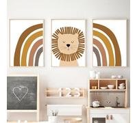 Affiche Animaux Safari Enfant Lion Girafe Tigre Hakuna Matata Tableau Savane Garcon Poster Deco Chambre Bebe Toile Affiche Boho Enfant Decoration Savane Chambre