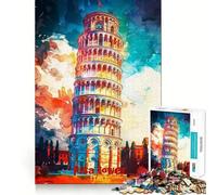 Affiche Artistique de la Tour de Pise, Puzzle de 1000 pièces pour Adultes, Jeu de réflexion, activité à la Maison, découpe Lisse, Surprise de Noël (50x75cm)