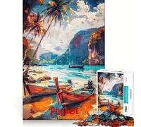 Affiche Artistique de Phuket, Puzzle de 1000 pièces pour Adultes, Puzzle cérébral Relaxant, Image à Assembler, Cadeau de Noël (38x52cm)
