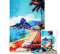 Affiche Artistique de Rio de Janeiro, Puzzle de 1000 pièces pour Adultes, Jeu de logique Fine, Loisirs, Bords Nets, Objet de Collection (50x75cm)