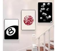 Affiche artistique en noir et blanc sans ballon, peinture sur toile esthétique, affiches et impressions, tableau d'art mural pour la décoration de la chambre à coucher (40 x 60 x 3 cm / sans cadre)
