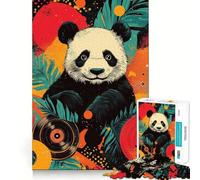 Affiche Artistique en Vinyle Panda, Puzzle de 1000 pièces pour Adultes et Adolescents, Casse-tête intellectuel Anti-Stress, Cadeau attentionné (38x52cm)