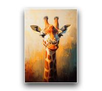 Affiche Artistique Girafe Inspiration Contemporaine. Décoration murale intérieur Poster A4