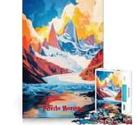 Affiche Artistique Perito Moreno, Puzzle de 1000 pièces pour Adolescents, Jeu de logique et d'adresse, détente mentale, découpe précise, Cadeau de Noël (38x52cm)