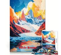 Affiche Artistique Perito Moreno, Puzzle de 1000 pièces pour Adolescents, Jeu de logique et d'adresse, détente mentale, découpe précise, Cadeau de Noël (38x52cm)
