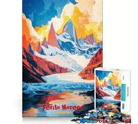 Affiche Artistique Perito Moreno, Puzzle de 1000 pièces pour Adultes, Puzzle à réfléchir, Jouet à Faire à la Maison, Plaisir de la découpe Fine, Cadeau de Noël (38x26cm)