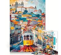 Affiche Artistique Porto Puzzle de 1000 pièces pour Adolescents Améliore la mémoire, détente mentale, Bords tranchants, Cadeau créatif (38x26cm)