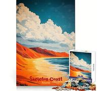 Affiche Artistique Skeleton Coast, Puzzle pour Adolescents de 1000 pièces, Jouet de Stimulation logique, Cadeau raffiné et de qualité supérieure pour Toute la Famille 38x26cm