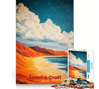 Affiche Artistique Skeleton Coast, Puzzle pour Adolescents de 1000 pièces, Jouet de Stimulation logique, Cadeau raffiné et de qualité supérieure pour Toute la Famille 38x26cm