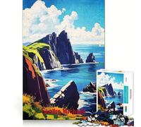 Affiche Artistique Skellig Michael, Puzzle de 1000 pièces pour Adolescents, Puzzle logique Solide, Jeu Calme et Amusant, découpe de précision, Article de vœux du Père Noël 38x52cm
