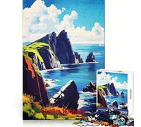 Affiche Artistique Skellig Michael, Puzzle de 1000 pièces pour Adultes, Jeu de logique mentale Anti-Stress, découpe Ferme, Cadeau Exceptionnel 38x26cm