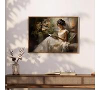 Affiche baroque vintage victorienne représentant des femmes noires africaines lisant des livres, peinture sur toile, images murales, décoration murale sombre pour la maison (30 x 40 cm, sans cadre)