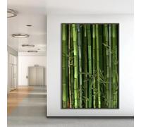 Affiche botanique minimaliste zen représentant une forêt de bambous japonaise, peinture sur toile murale, décoration de salon (30 x 50 cm, sans cadre)