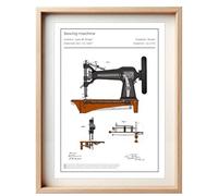 Affiche Brevet Original Machine à Coudre Singer - Poster Vintage Couture | Déco Atelier, Art Mural Mode, Idée Cadeau Couturier