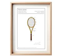Affiche Brevet Original Raquette de Tennis - Poster Vintage Sport | Art Mural Déco Rétro, Idée Cadeau Joueur & Fan de Tennis