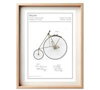 Affiche Brevet Original Vélocipède - Poster Vintage Cyclisme | Art Mural Déco Rétro, Idée Cadeau Passionné de Vélo