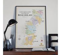 Affiche - Carte des crus du Beaujolais - 50 x 70 cm