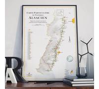 Affiche - Carte des Grands Crus d'Alsace - 50 x 70 cm