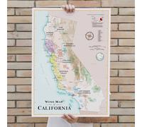 Affiche - Carte des vins de la Californie - 50 x 70 cm