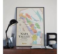 Affiche - Carte des vins de la Napa Valley - 50 x 70 cm