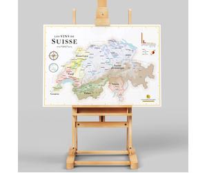Affiche - Carte des vins de la Suisse - 50 x 70 cm