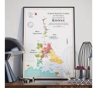 Affiche - Carte des vins de la vallée du Rhône - 50 x 70 cm