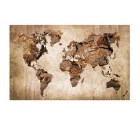 Affiche carte du monde couleur bois - 60x40cm - made in France