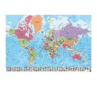 Grupo Erik - Carte Monde physique politique portugais - Papier Glacé - 91x61cm