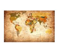 Affiche carte du monde ton orangé - 60x40cm - made in France