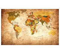 Affiche Carte du Monde Ton orangé - 60x40cm - Made in France - Made in France - 60x40
