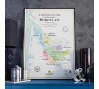 Affiche - Carte du vignoble bordelais - 50 x 70 cm