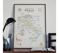 Affiche - Carte du vignoble italien - 50 x 70 cm