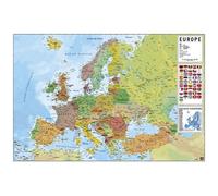Affiche Carte Europe - Bleu - Carton - Papier - Rectangulaire - 61 cm - Classique - Intemporel