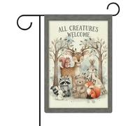 Affiche Chaleureuse « Bienvenue À Toutes Les Créatures » Drapeaux De Jardin 30X45Cm Drapeaux Suspendre Double Face Bannière Cour Pour Fêtes Plage Ferme
