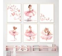 Affiche Chambre Fille Rose 50x70 Tableau Danseuse Classique Toile Poster Danseuse Ballerine Licorne Chambre Fille Papillon Rose Decoration Chambre Fille Ado Enfant Bebe Cadeau