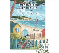 Affiche Charente Maritime Puzzle 1000 pièces | Activités difficiles et amusantes à faire à la maison pour renforcer l'amour entre les couples 38x52cm