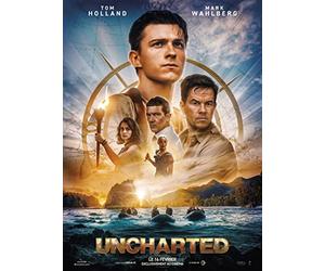 Affiche Cinéma Originale Grand Format - Uncharted (format 120 x 160 cm pliée) Tom Holland - Mark Wahlberg - Année 2022