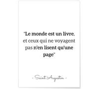 Affiche citation Saint Augustin 'Le monde est un livre...'