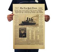 Affiche Classique De L'histoire Du Temps De New York, En Papier Kraft Rétro, Pour Le Transport Maritime Du Titanic, Vieux Journal, Décoration De La Maison