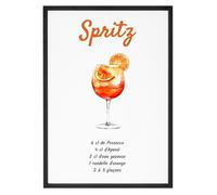 Affiche Cocktail Spritz - Tableau décoration murale - Confectionné en France - Format A4
