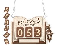 Affiche compteuse de livres lus de l'année, décoration bibliothèque en bois, compteur pour lecture de livres - Pour lecteurs, étudiants, bibliothécaires, écrivains, auteurs, bureau, maison
