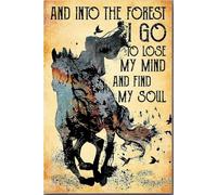 Affiche « Cowgirl et dans la forêt » : Décoration murale animalière, cadeau pour les amoureux des chevaux, style cavalière, décoration intérieure, style ferme, toile tendue sur châssis, impression