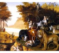 Affiche d’Edward Hicks Illustration murale abstraite en couleur《Royaume pacifique》par Edward Hicks Gravures Figures Animaux Toiles Peinture pour la décoration intérieure 60x50cm Non encadrée